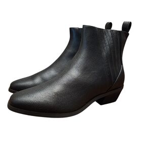 Black Pull On Womens Ankle Boots Size 11